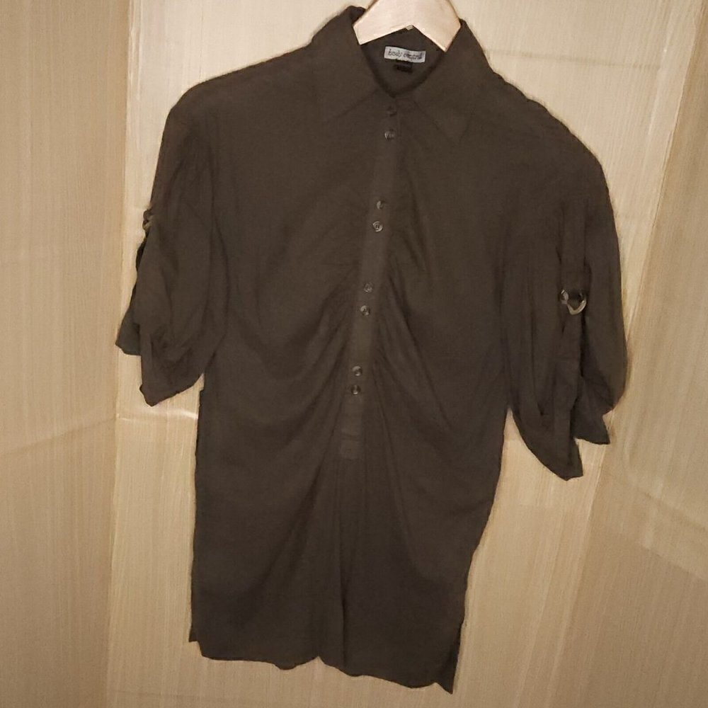 Body Central Womens Brown Cotton Tunic Top Small